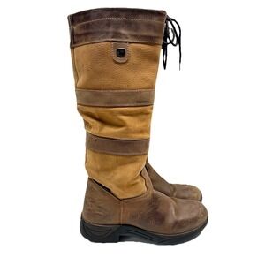 Dublin River Tall Riding Boots Women's Size 7.5 Brown Leather Waterproof